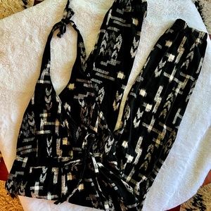 Madewell Halter Neck Black/Ivory Jumpsuit XS